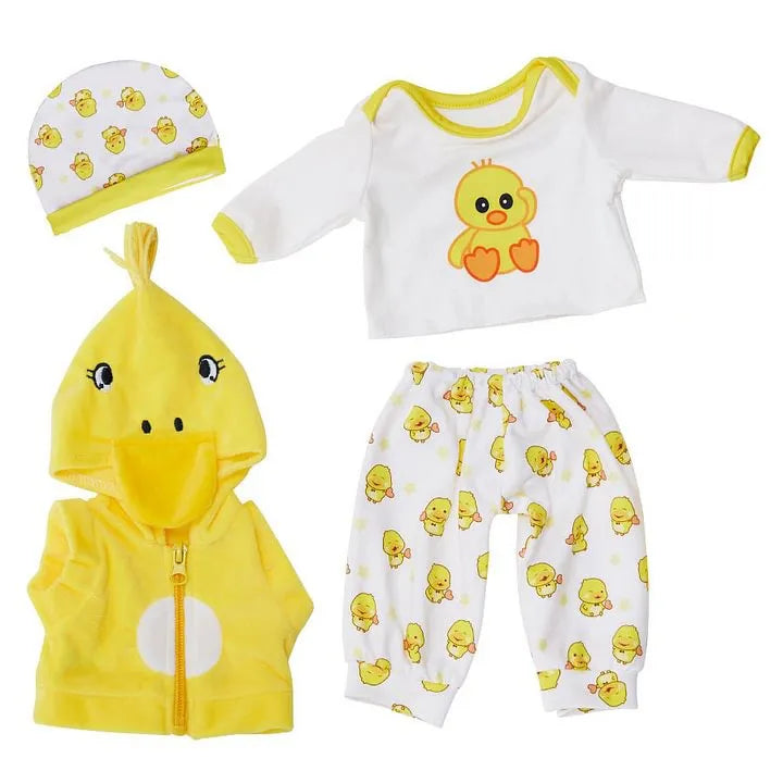 17 inch Reborn Baby Doll Clothes Set with Cartoon Animals
