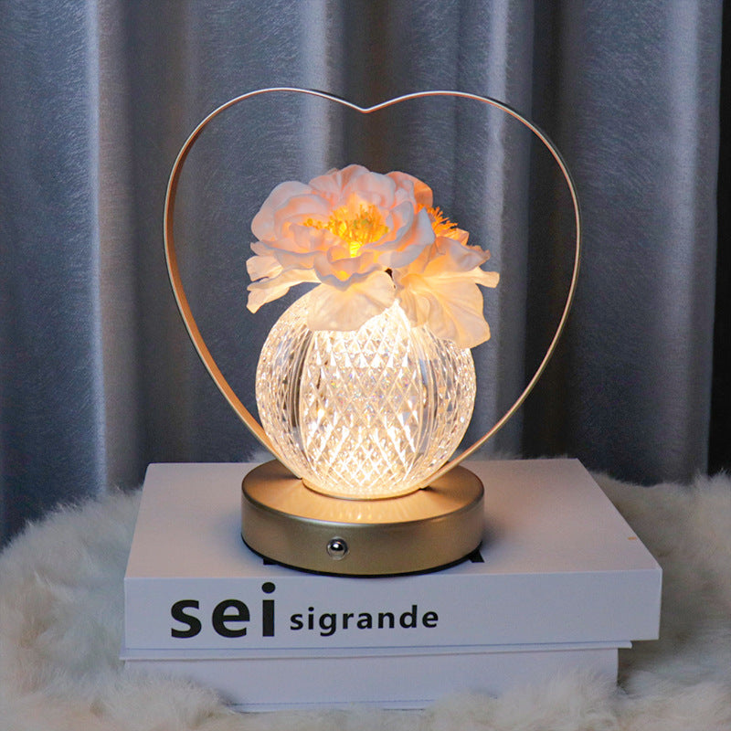 Creative Camellia sinensis Luce notturna a LED portatile con regolazione a tre colori