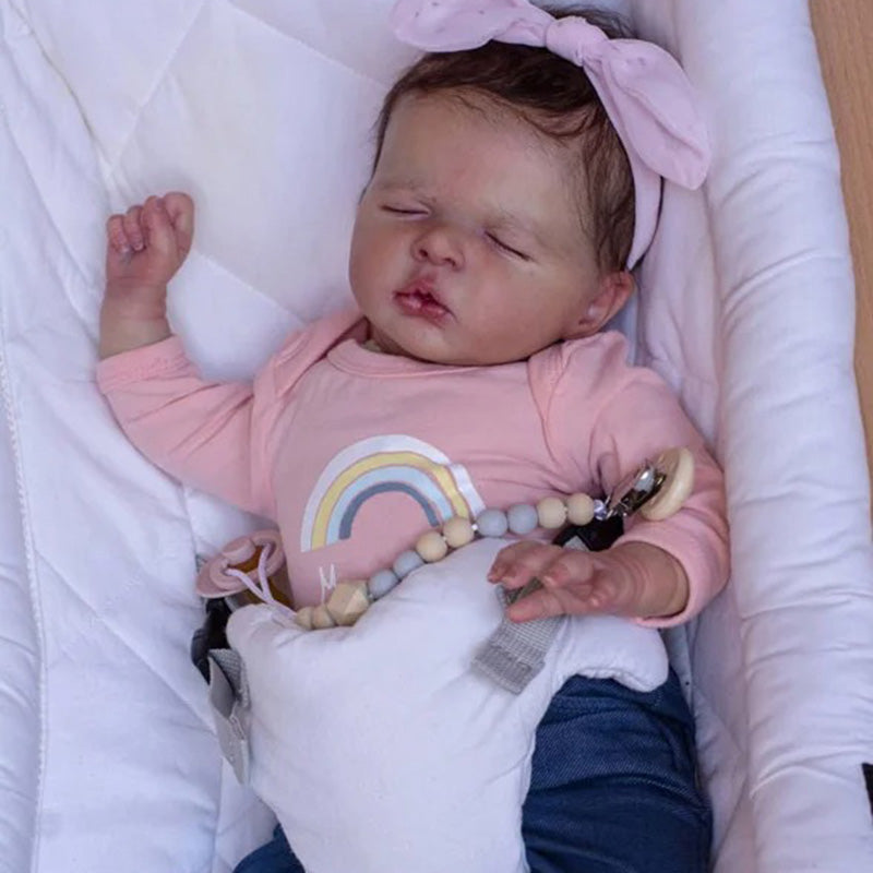 Kit bambola reborn Luisa da 20 pollici con occhi chiusi e non verniciata