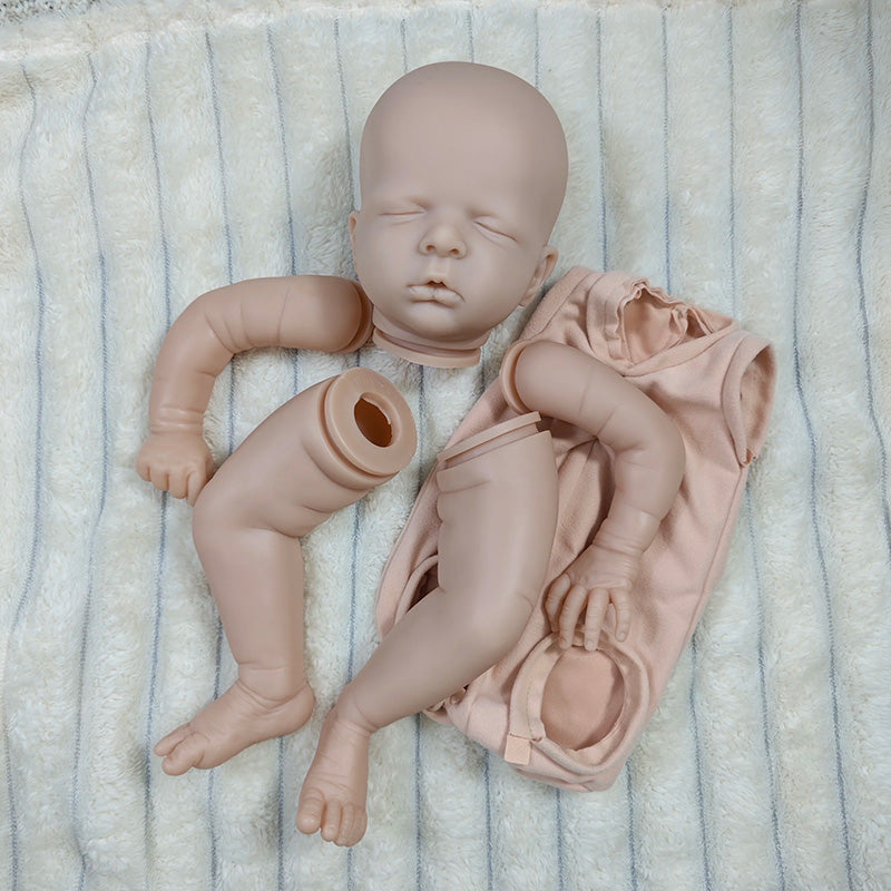 Kit bambola reborn Luisa da 20 pollici con occhi chiusi e non verniciata