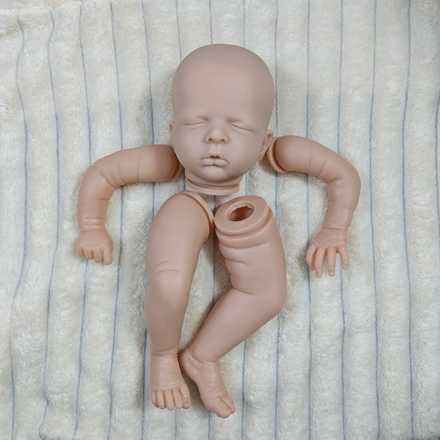 Kit bambola reborn Luisa da 20 pollici con occhi chiusi e non verniciata