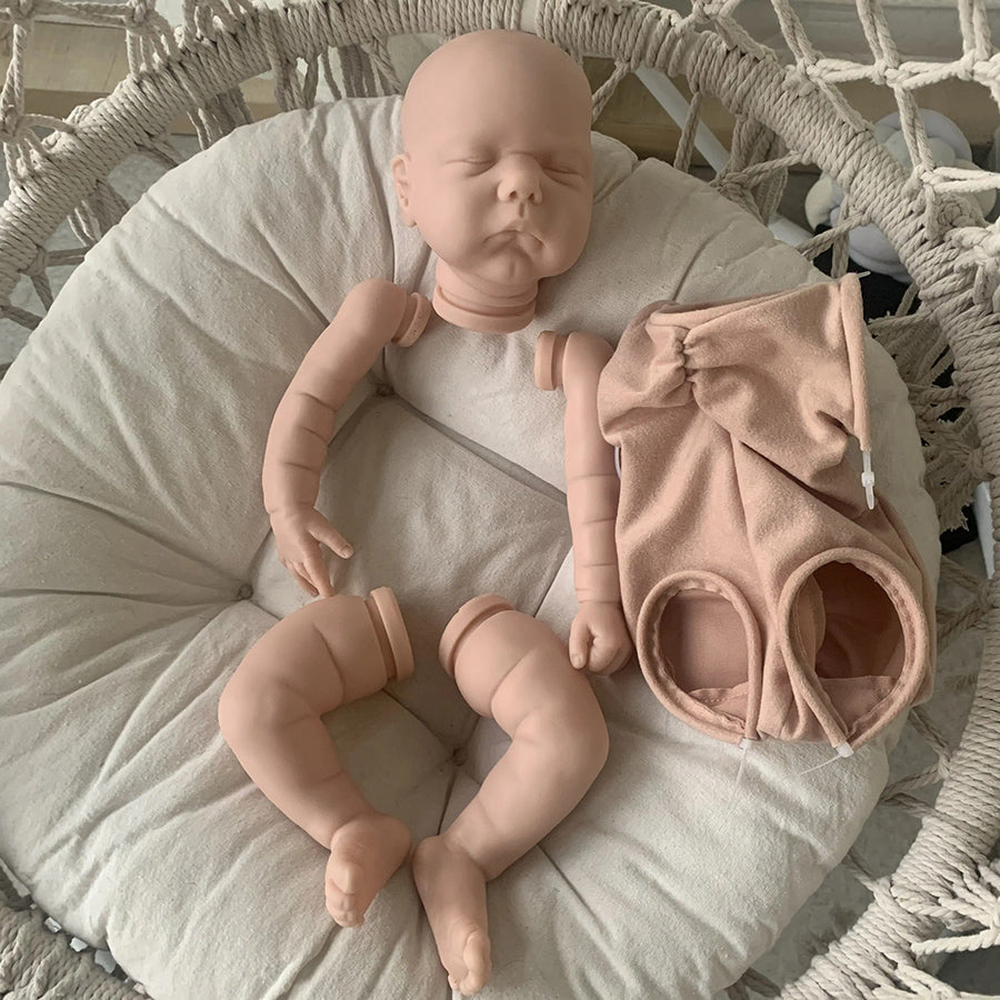 Kit per bambola reborn Miley da 19 pollici con occhi chiusi e non verniciata