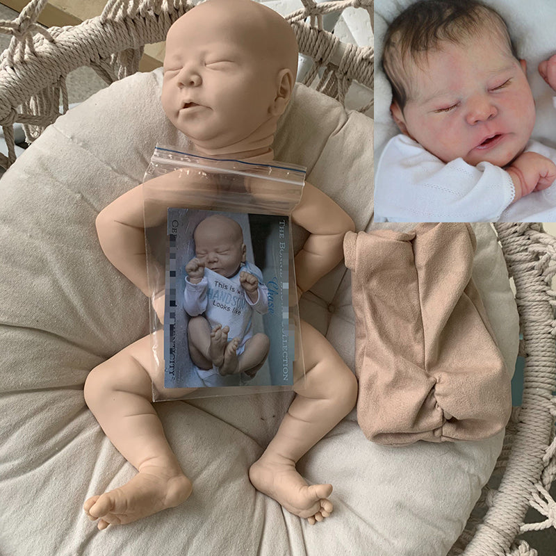 Kit bambola reborn Chase da 21 pollici con occhi chiusi e non verniciata