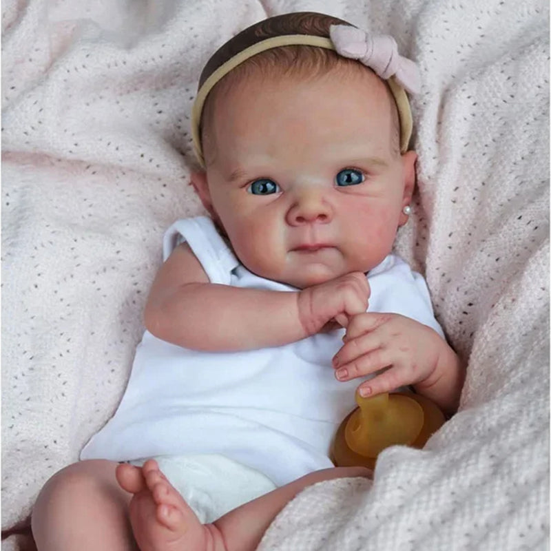 Blue Eyes Reborn Baby Girl Eyes Open 18 Inch Open Eyes Reborn