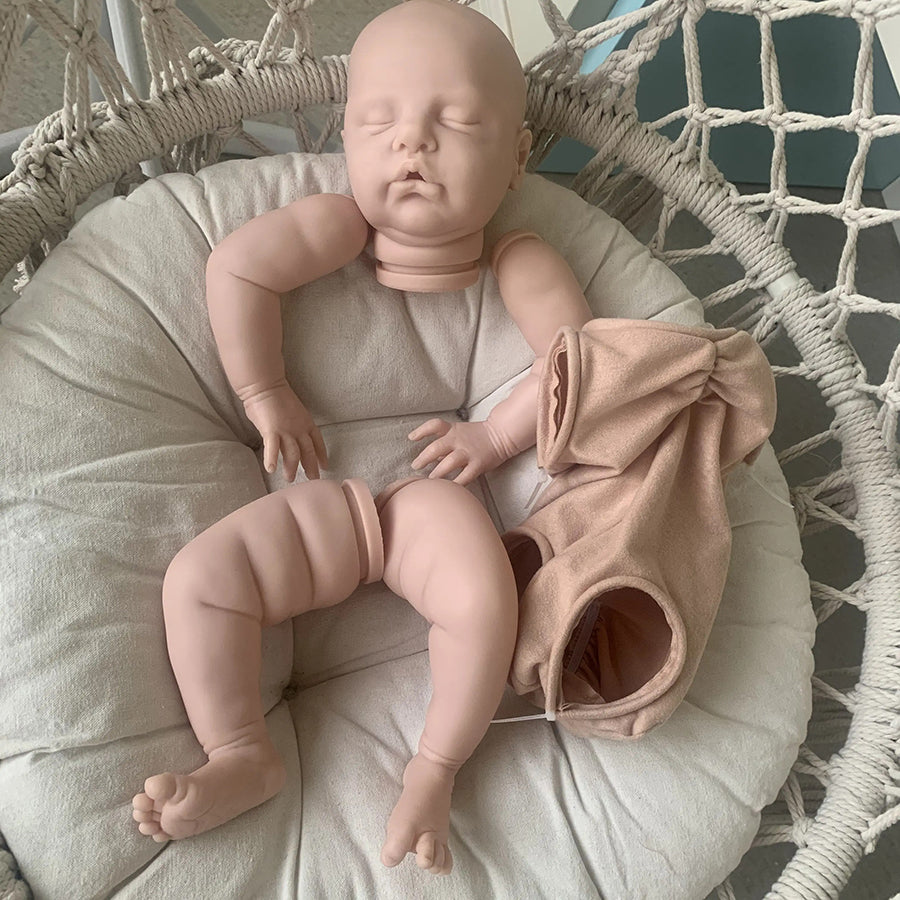 Kit per bambola reborn da 22 pollici occhi chiusi non verniciati colore: Rubino