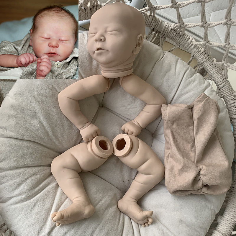 Kit bambola reborn Chase da 21 pollici con occhi chiusi e non verniciata