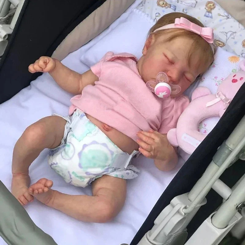 BABESIDE Bambola Reborn Femmina 50 Cm, Capelli Biondi Radicati A Mano, Corpo In Silicone, Con Accessori E Certificato Di Nascita