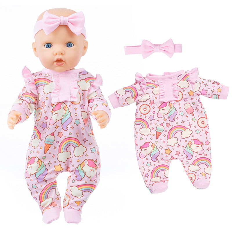 Set Vestiti per Bambola 17cm Peluche, Kimono Giapponese Rosa con Set Vestiti per Bambola 17cm Peluche, Kimono Giapponese Rosa con