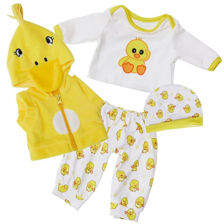 17 inch Reborn Baby Doll Clothes Set with Cartoon Animals