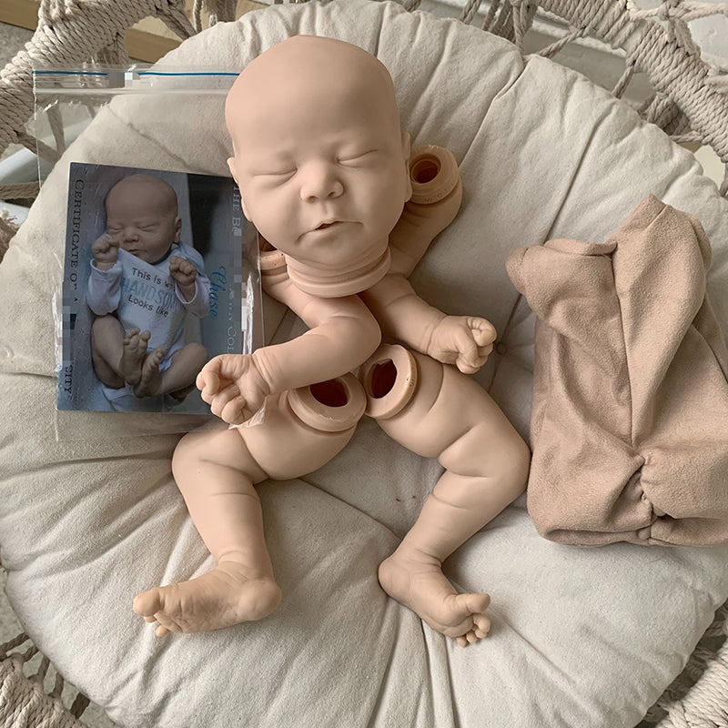 Kit bambola reborn Chase da 21 pollici con occhi chiusi e non verniciata