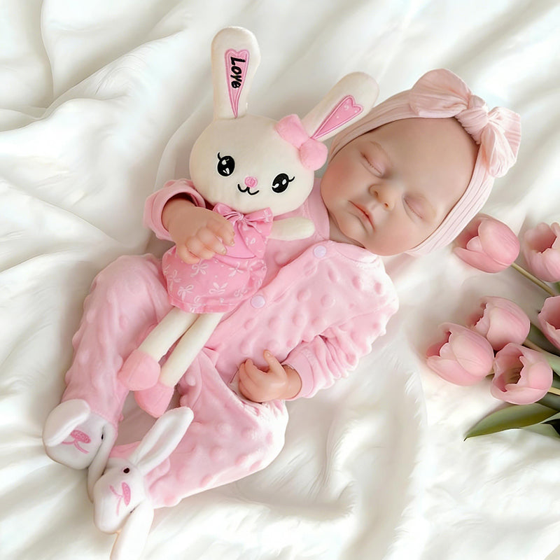 18 Inches Lifelike Full Silicone Peaches Reborn Doll Girl in Pink Outfits
