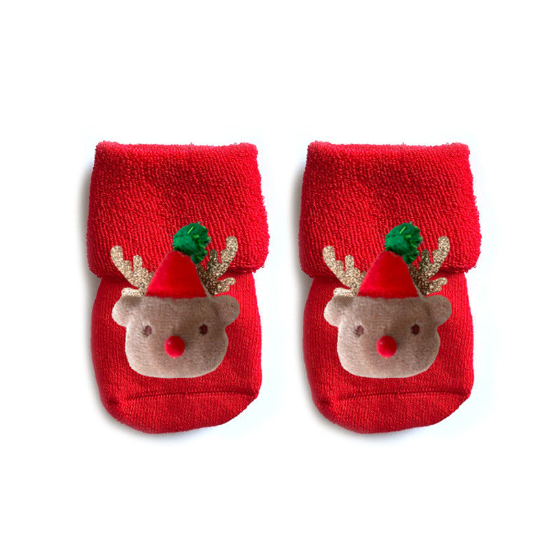 Autumn and winter cotton fleece Christmas socks