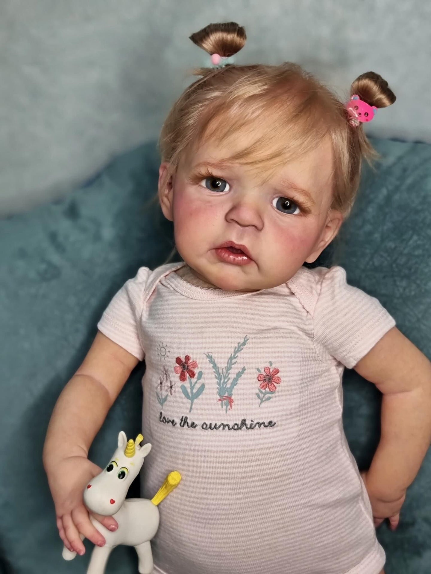 24 inch reborn dolls with open eyes and blonde hair-Sandie
