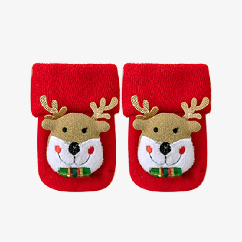 Autumn and winter cotton fleece Christmas socks