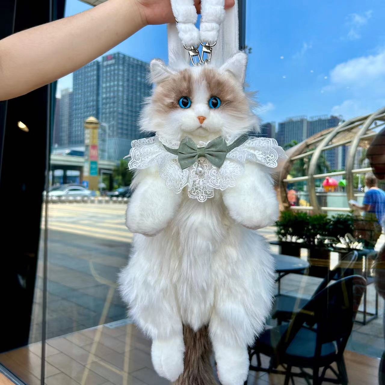 Simulazione realistica carina Ragdoll Cat Zaino di peluche