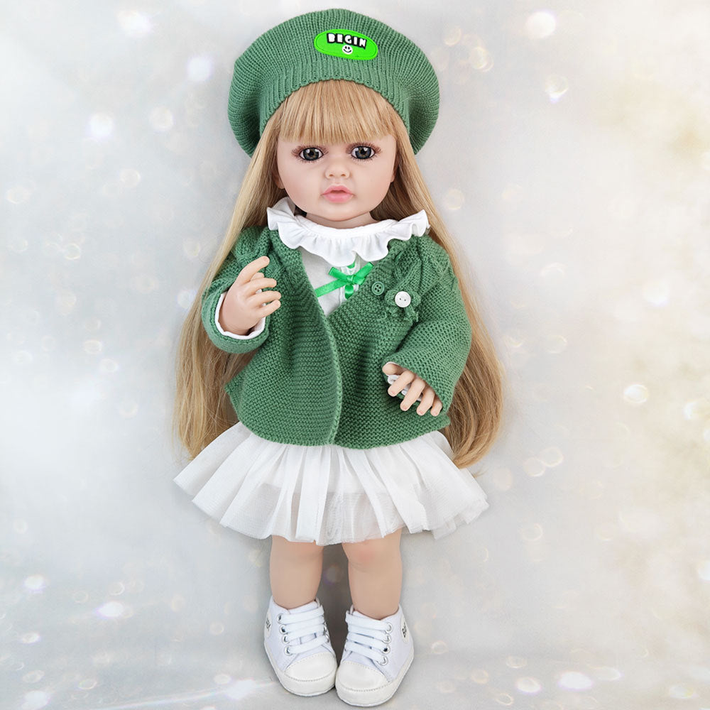22 pollici occhi aperti capelli lunghi reborn bambine con maglione -Betty