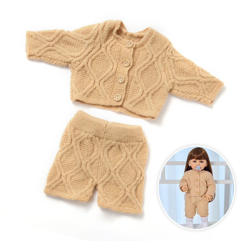 Completo due pezzi composto da top e pantaloni in maglia per bambole reborn da 55 cm (22 pollici)