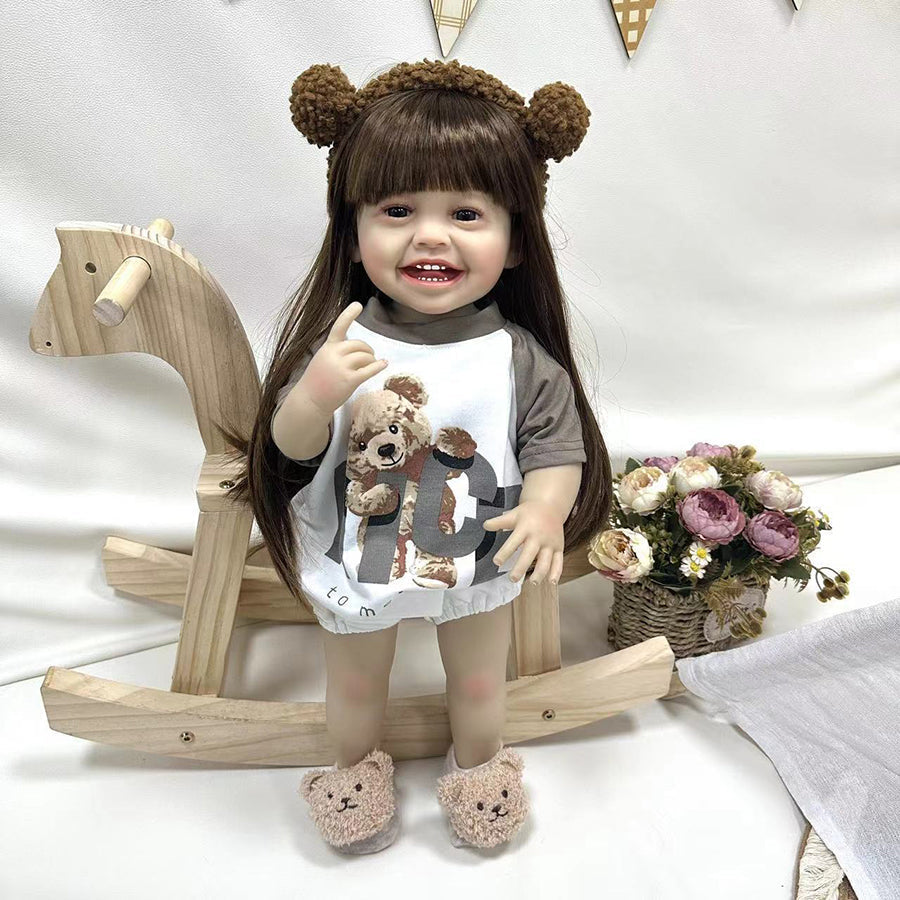 Bambola Reborn Bambina con Capelli Lunghi da 22 Pollici -Yannik