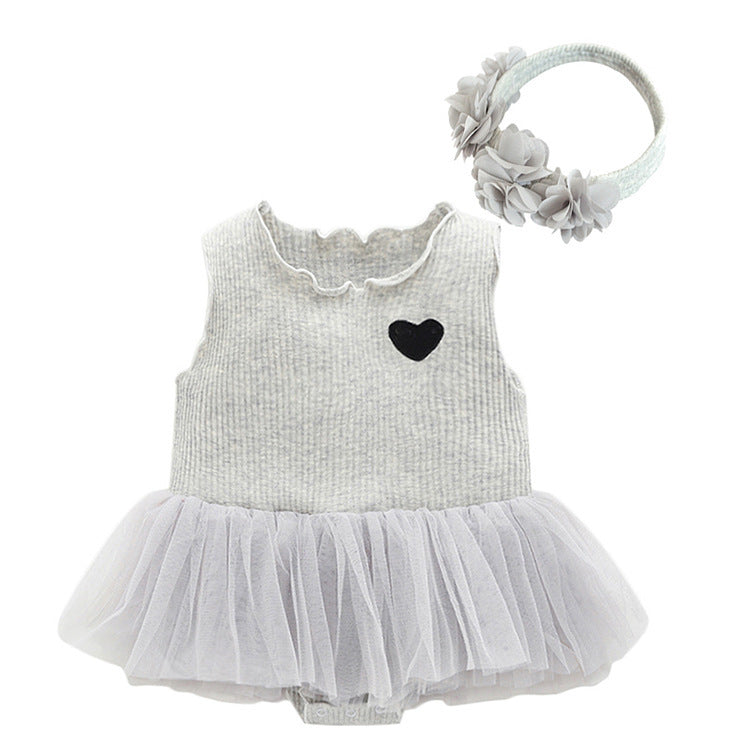 Cute Jumpsuit Dress and Headband 2pcs Set for 22-24 inch Dolls