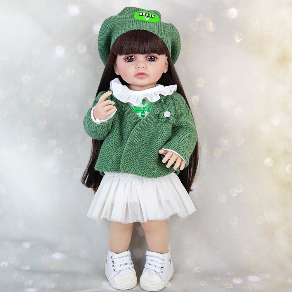 22 pollici occhi aperti capelli lunghi reborn bambine con maglione -Betty