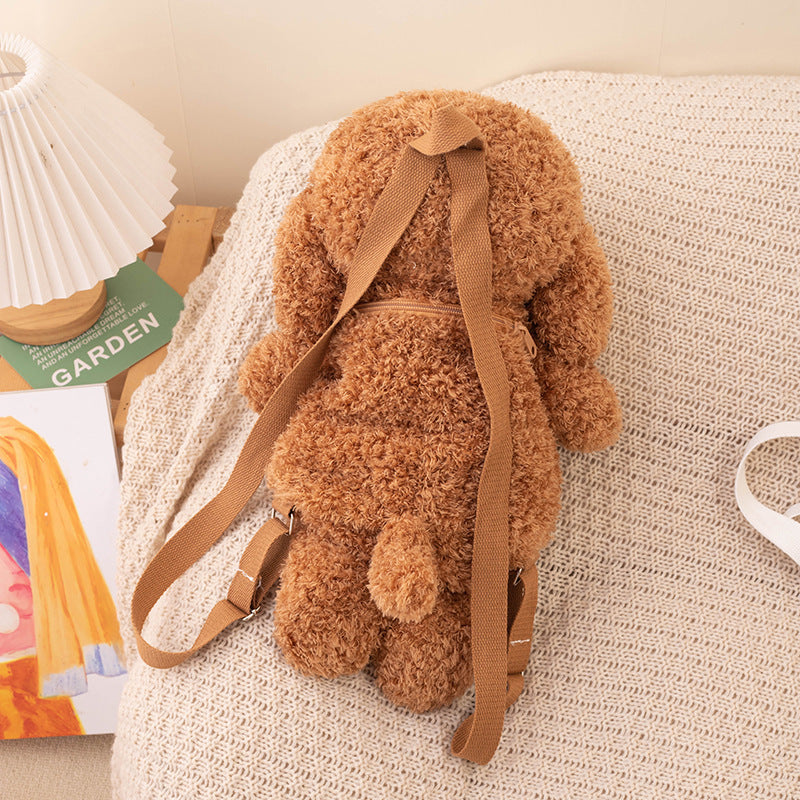 Zaino di peluche di simulazione a forma di cane