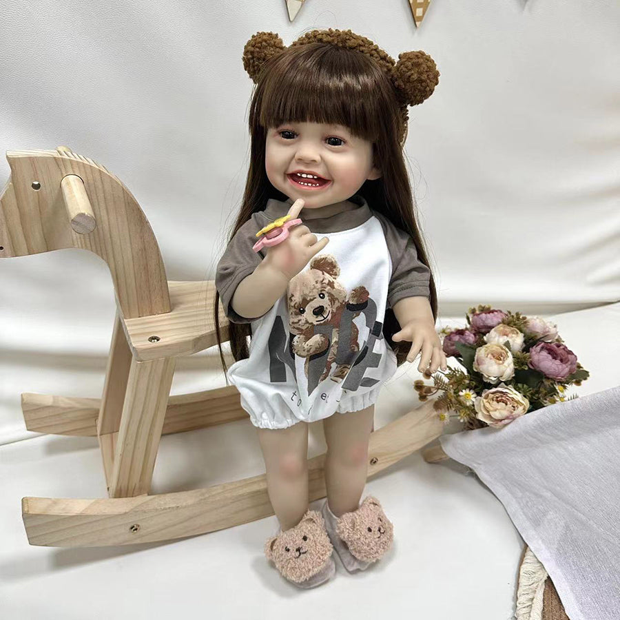 Bambola Reborn Bambina con Capelli Lunghi da 22 Pollici -Yannik