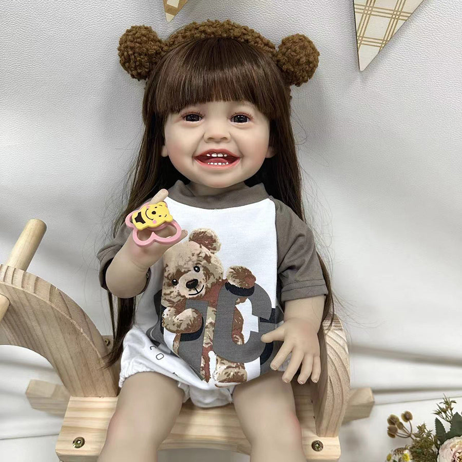 Bambola Reborn Bambina con Capelli Lunghi da 22 Pollici -Yannik