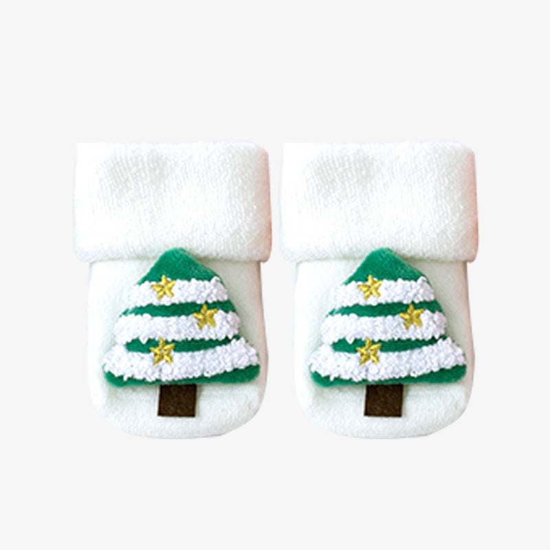 Autumn and winter cotton fleece Christmas socks