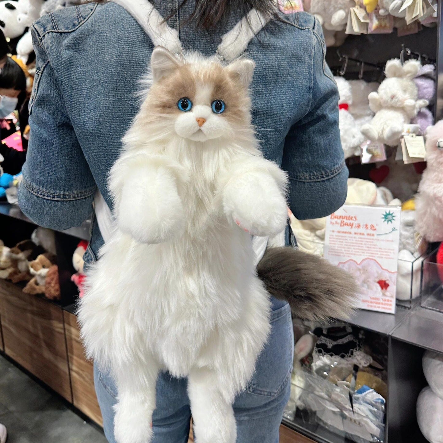 Simulazione realistica carina Ragdoll Cat Zaino di peluche
