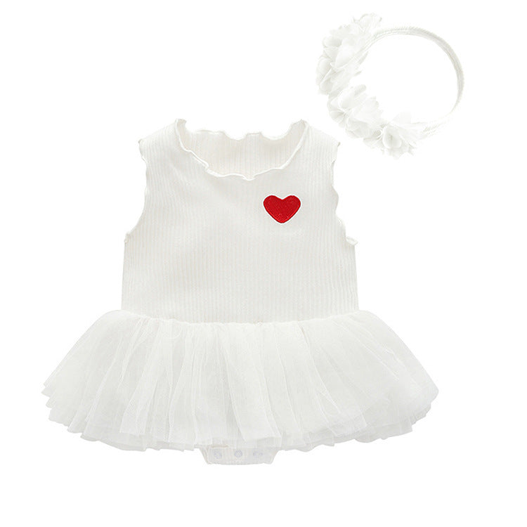 Cute Jumpsuit Dress and Headband 2pcs Set for 22-24 inch Dolls