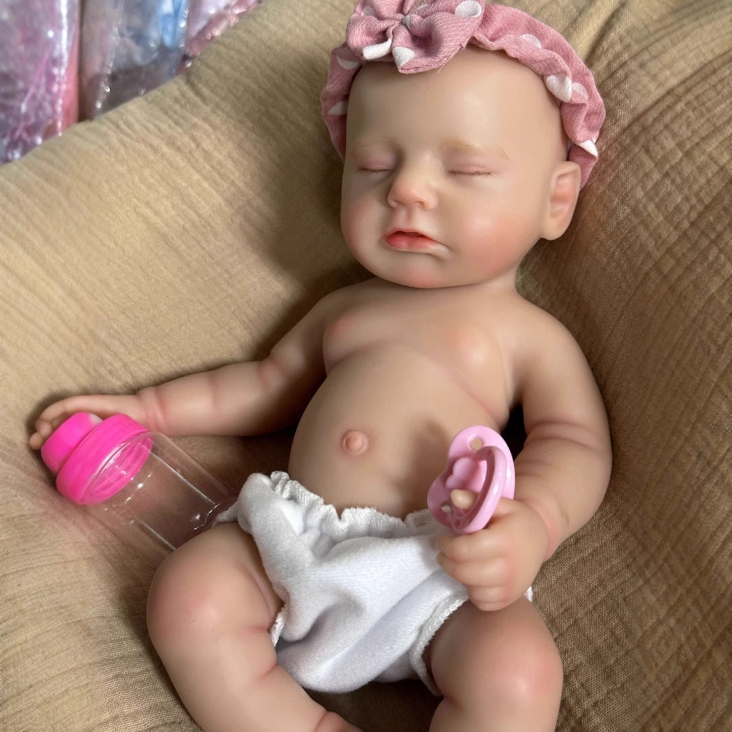 30cm Lifelike Full Silicone Closed Eyes Reborn Doll Girl-Loulou