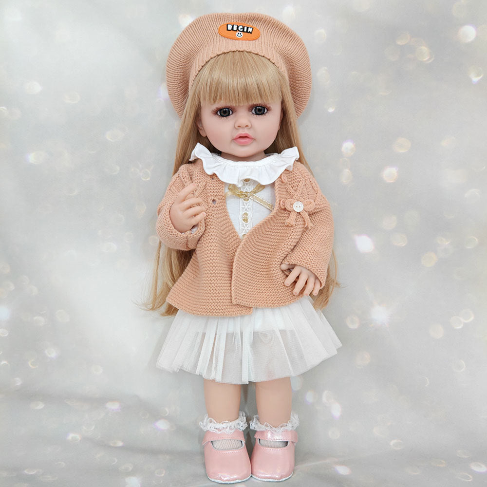 22 pollici occhi aperti capelli lunghi reborn bambine con maglione -Betty
