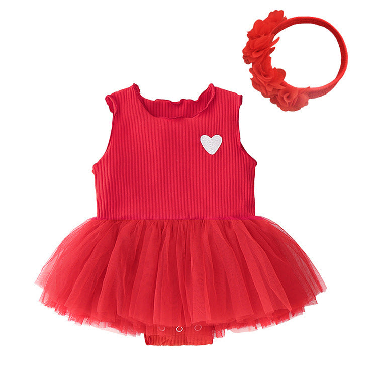 Cute Jumpsuit Dress and Headband 2pcs Set for 22-24 inch Dolls