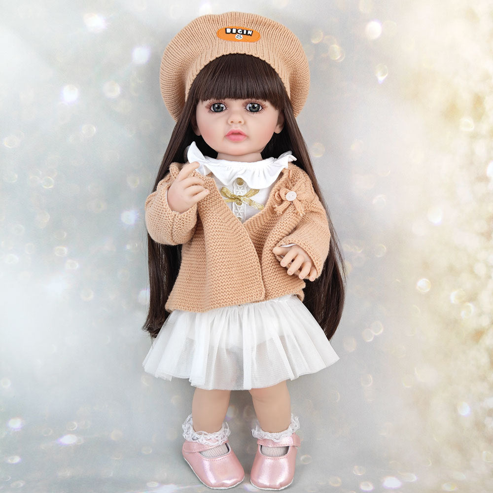22 pollici occhi aperti capelli lunghi reborn bambine con maglione -Betty