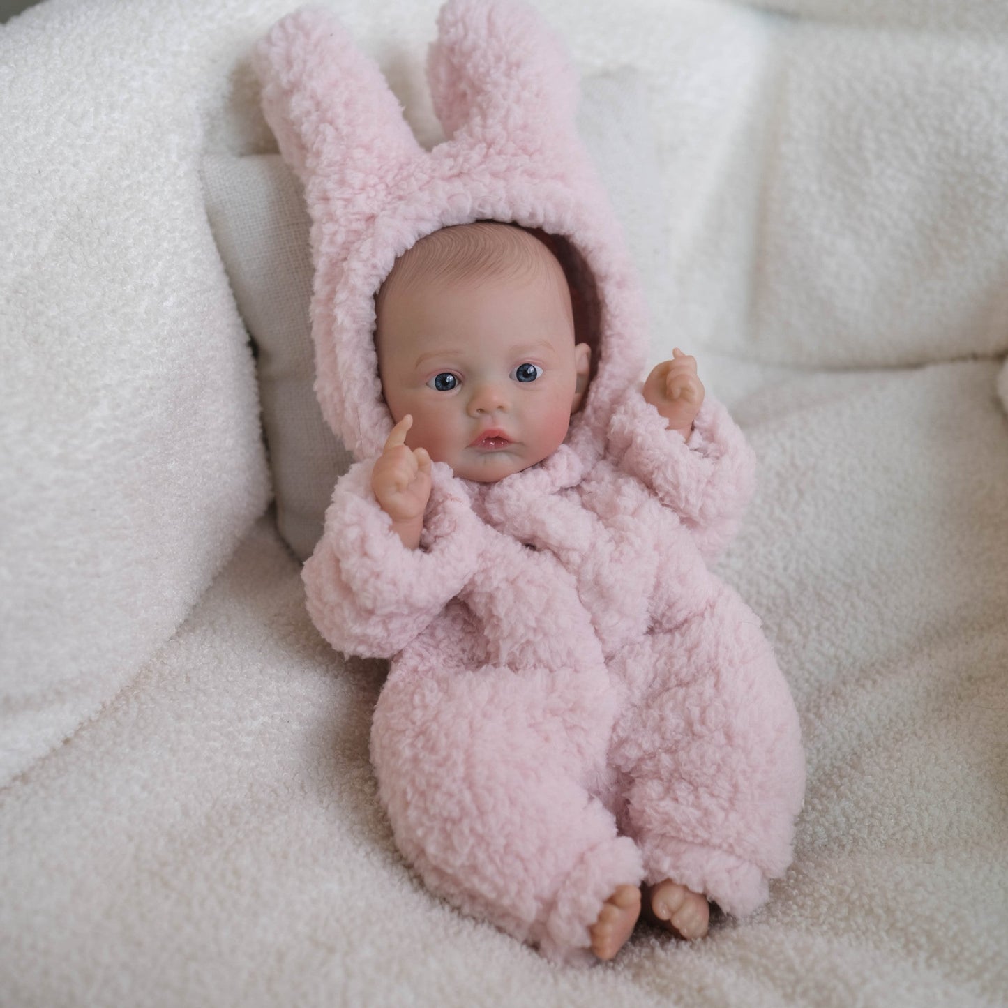 Mini bambola reborn realistica da 30 cm con occhi aperti ragazza - Meadow
