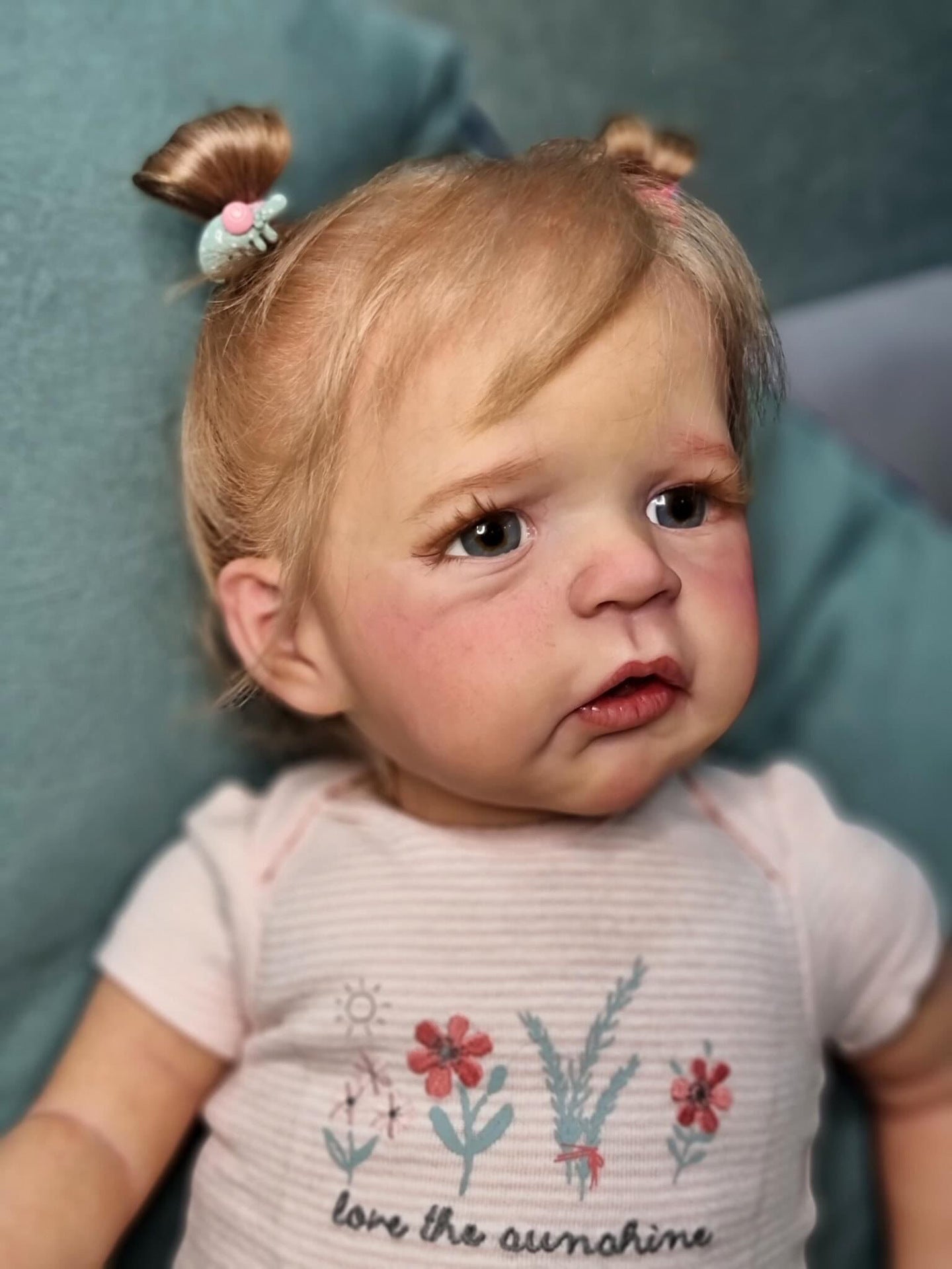 24 inch reborn dolls with open eyes and blonde hair-Sandie