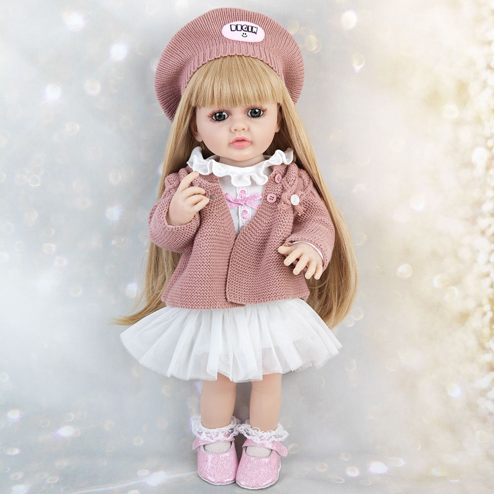 22 pollici occhi aperti capelli lunghi reborn bambine con maglione -Betty