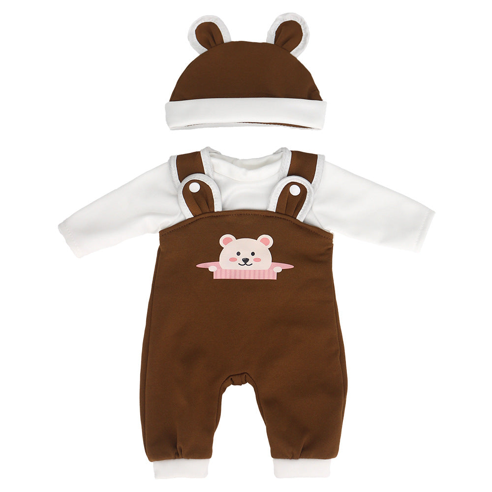 Vestiti carini da orso con cappello per bambole reborn da 16-18 pollici