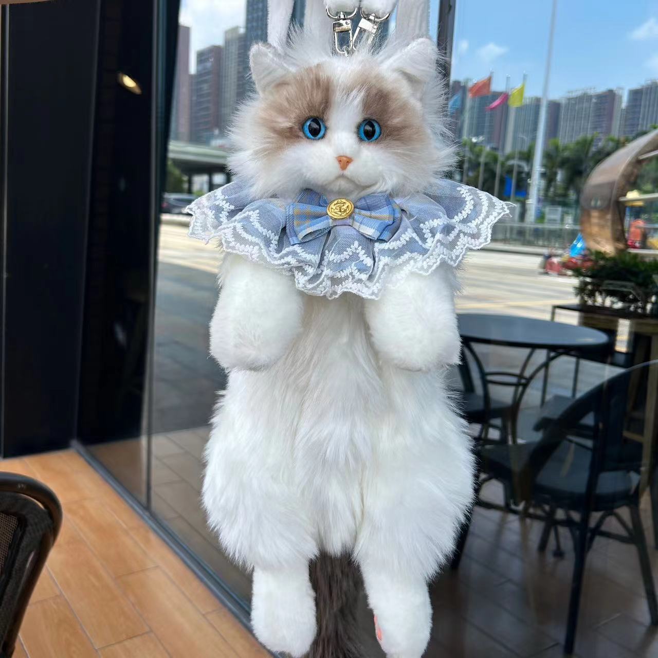 Simulazione realistica carina Ragdoll Cat Zaino di peluche