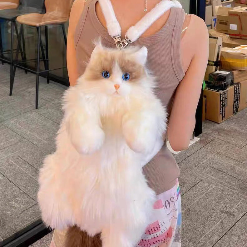Simulazione realistica carina Ragdoll Cat Zaino di peluche