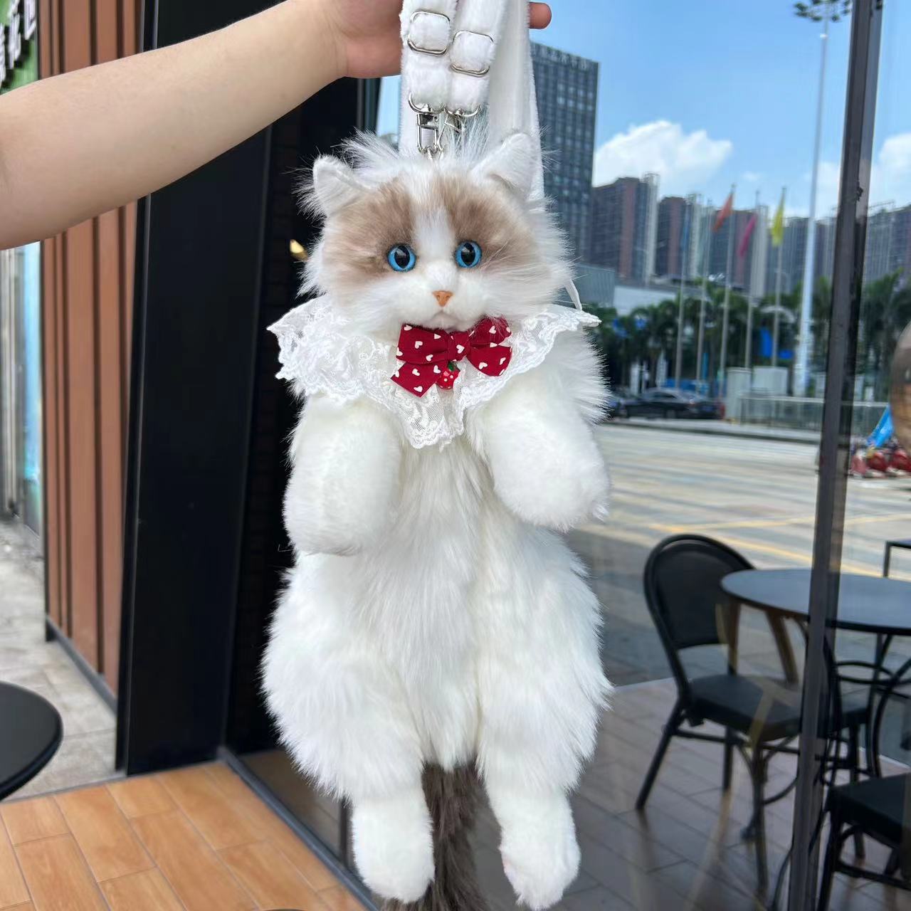 Simulazione realistica carina Ragdoll Cat Zaino di peluche