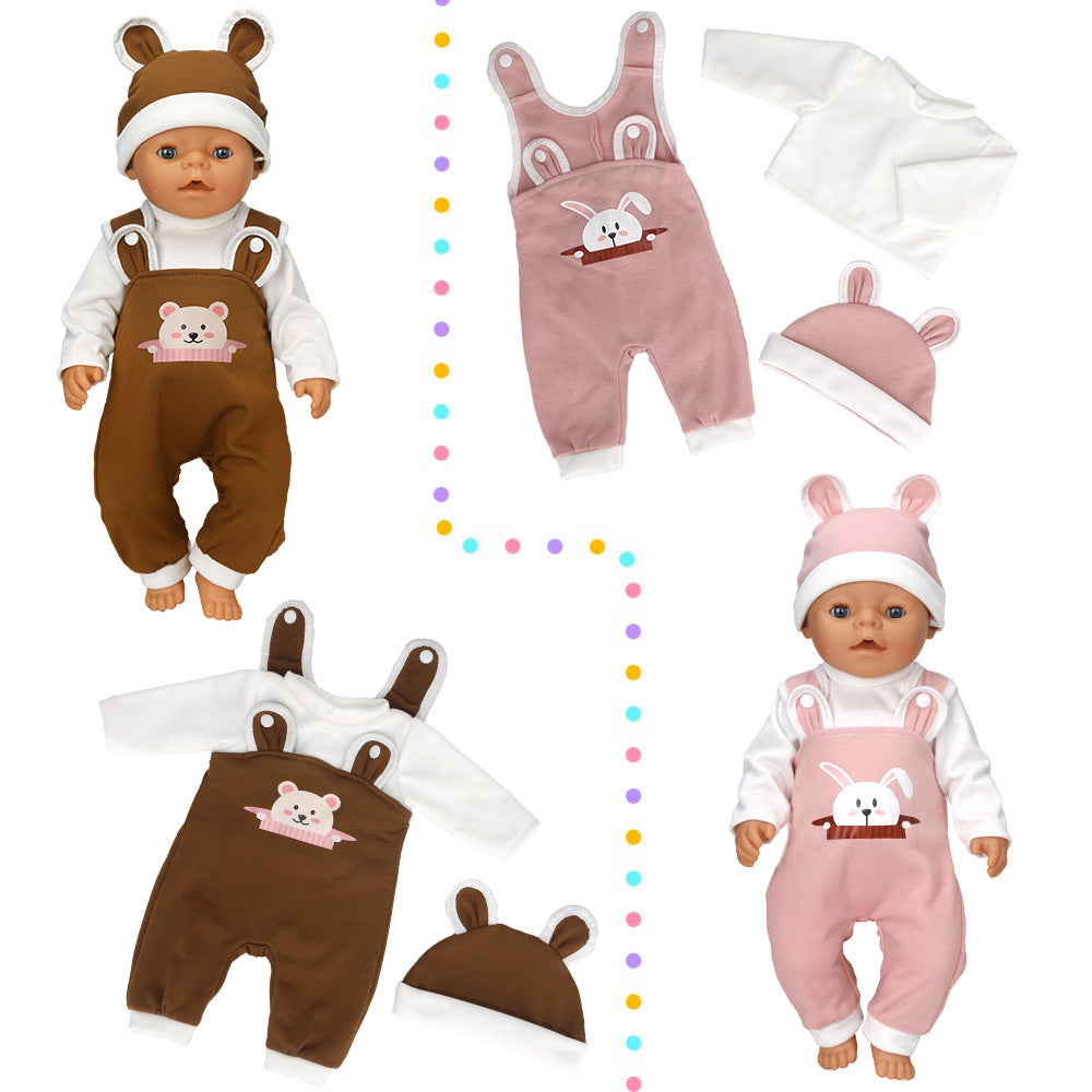Vestiti carini da orso con cappello per bambole reborn da 16-18 pollici