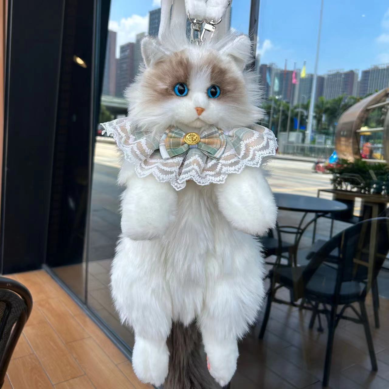 Simulazione realistica carina Ragdoll Cat Zaino di peluche