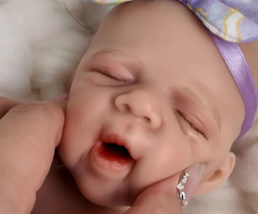 30cm Soft Full Silicone Openable Mouth Pascale Reborn Doll Girl In Flower Dress