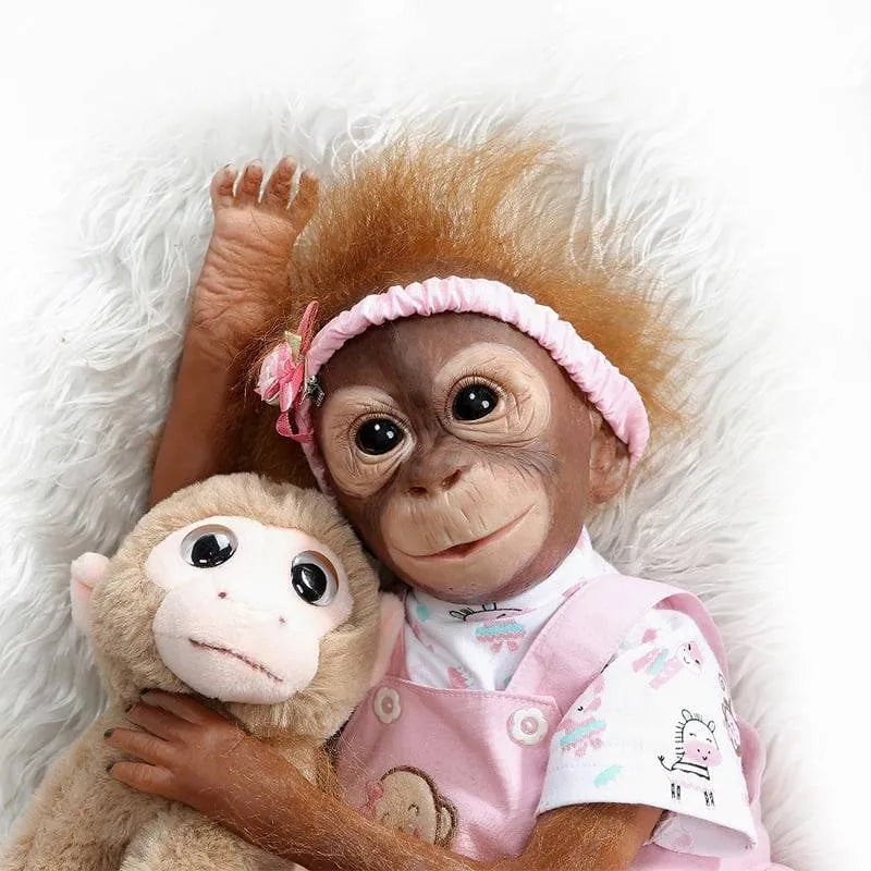 21'' 52CM Handmade Detailed Paint Reborn Baby Monkey