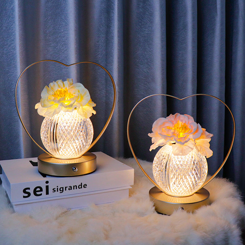 Creative Camellia sinensis Luce notturna a LED portatile con regolazione a tre colori