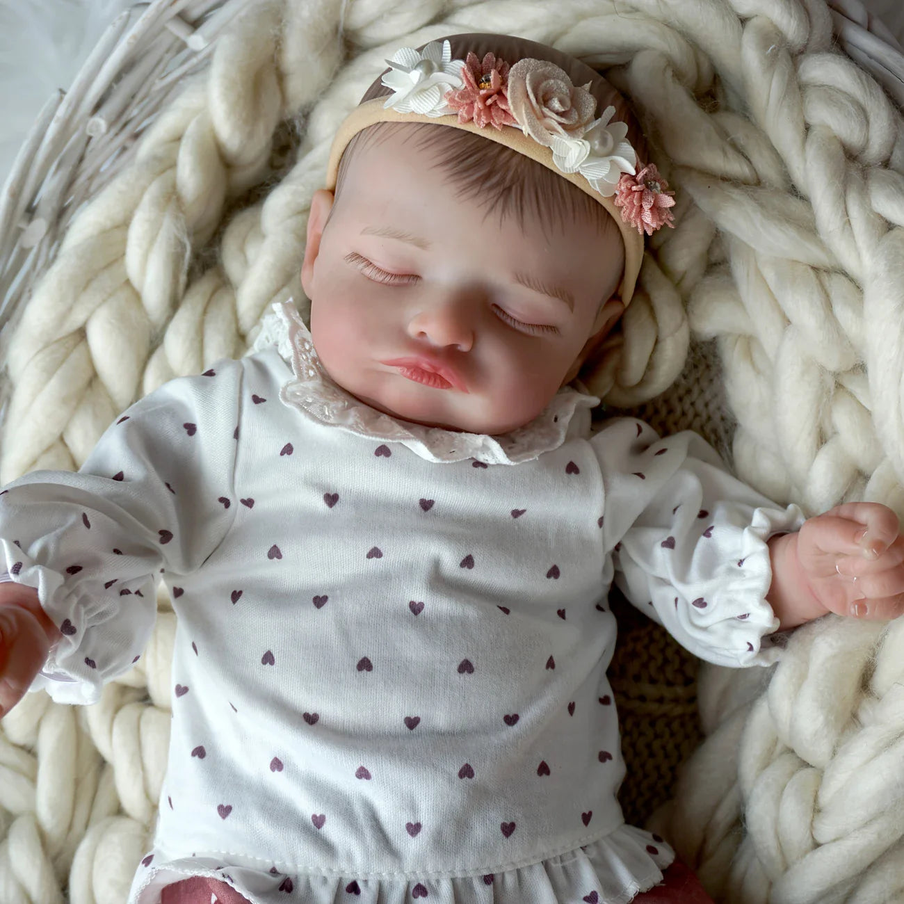 Bambola reborn realistica da 20 pollici con occhi chiusi - Rosalie