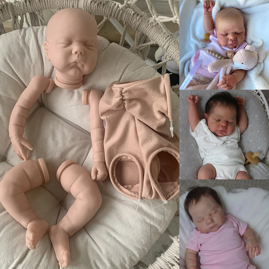 Kit per bambola reborn Miley da 19 pollici con occhi chiusi e non verniciata
