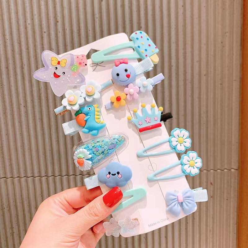 Set di 14 pezzi per forcina BB Cartoon per bambini adorabili