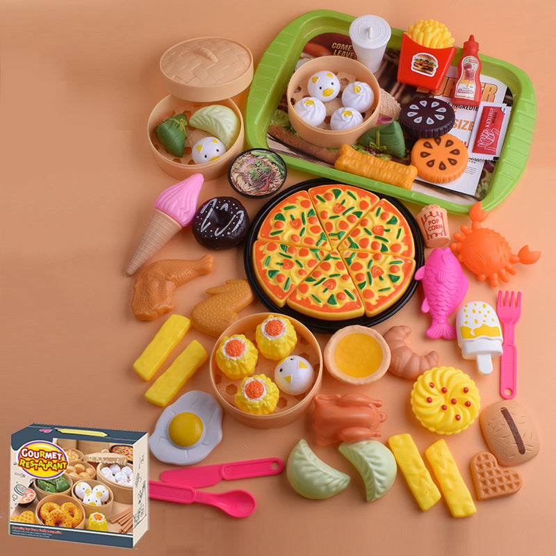 Giochi per bambini Simulazione Cucina Giocattoli Cibo cinese e occidentale  Set da 58 pezzi